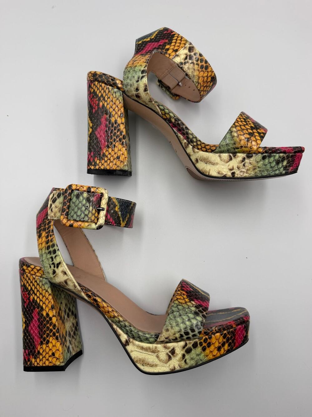 27 edit naturalizer jaselle platform heel multicolor snake skin 6.5